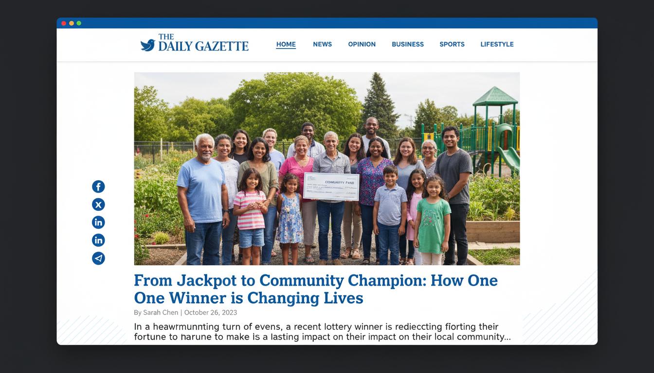 From Jackpot to Community Champion: How One Winner is Changing Lives
